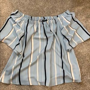 Off the shoulder, striped top
